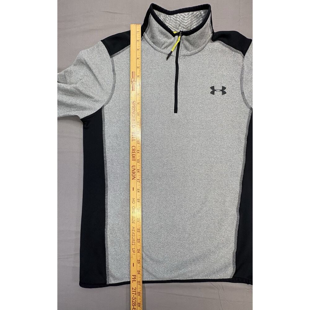 Under Armour ColdGear Men’s SM Loose Fit Fleece 1/4 Zip Pullover Gray Black - Picture 5 of 10